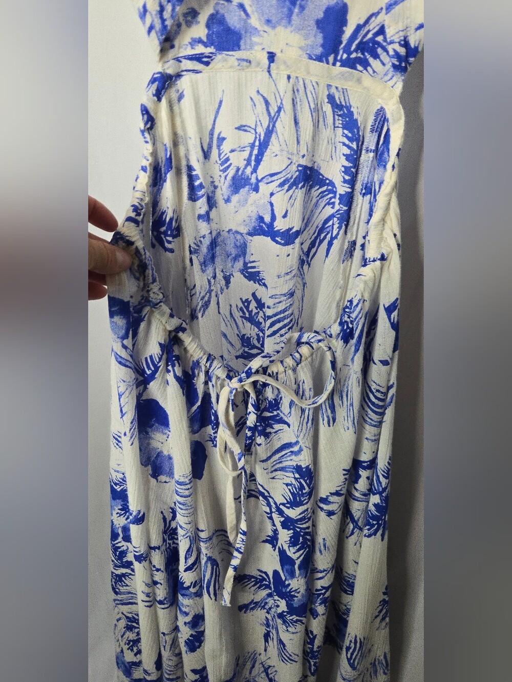 Free People Lille Printed Blue White Botanical Floral Halter Maxi Dress XS - Picture 8 of 11